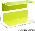 OAPRIRE 9 Inch Floating Wall Shelves Set of 2 - Personalize Expand Wall Space - Acrylic Small Wall Shelf for Bathroom, Bedroom, Living Room, Office, with Cable Clips - Clear Green