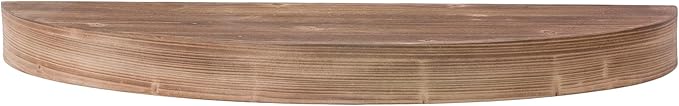 American Art Decor Large Rustic Round Oval Wood Decorative Floating Wall Mounted Shelf - Brown - 36" L x 3" H x 10" D