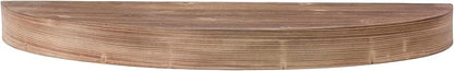 American Art Decor Large Rustic Round Oval Wood Decorative Floating Wall Mounted Shelf - Brown - 36" L x 3" H x 10" D