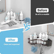 Shower Caddy Corner Organizer: 2Pack Adhesive Shower Shelf Essentials - No Drilling Stainless Steel Bathroom Storage Rack with Hooks and Toothpaste Holder - Shower Accessories