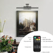 Rechargeable Lights for Pictures on wall Battery Operated Brushed Grey 15.7 Inch Wall Lights with Swing Arm and Timer Function Cordless Art Light with Remote Timer for Paintings,Gallery