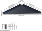 Corner Shelf, 3.0mm Aluminum Alloy Corner Shelf Wall Mounted, for Bathrooms,Offices, Bedrooms,Kitchens,Dorm Rooms and Living Rooms(11 in Black) (11.3 inch Corner Shelf)