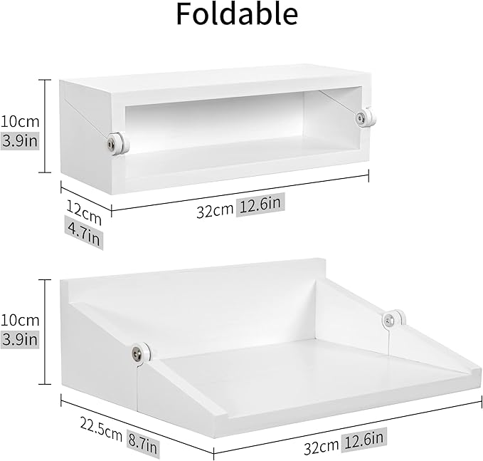 SUMGAR Floating Nightstand White Modern Bedside Table Organiser Fully Assembled Shelf Small Spaces Wall Mounted Storage Wood Furniture for Bedroom Home Decor 13 Inch Wide