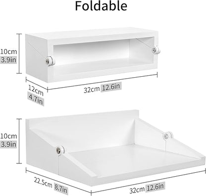 SUMGAR Floating Nightstand White Modern Bedside Table Organiser Fully Assembled Shelf Small Spaces Wall Mounted Storage Wood Furniture for Bedroom Home Decor 13 Inch Wide