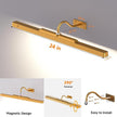 Art Light for Wall Picture Brass, 6000mAh Rechargeable Wireless Wall Sconce,Battery Operated Remote Dimmable Lighting for Hallway Sconce(24 in, 2 Pack)