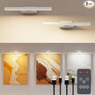 Picture Lights for Wall, Rechargeable 6000mAh Battery Wall Sconce with Remote & Timer, Dart Board Light for Poster Artwork Paintings Gallery, 3 Color Temperatures (2 Pack)