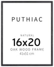 puthiac 16x20 Solid Oak Wood Picture Frame, Fits 12x16 with Mat or 16x20 Without Mat, Wall Display Only, Vertical or Horizontal, Plexi Front, 1 Pack, Black