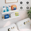 Floating Shelves for Wall, 15.7 Inch Picture Ledge with Raised Lip, Bathroom Shelves Over Toilet, Nursery Book Shelves, Kitchen Spice Rack, Wall Decor Display Ledge, Set of 2, White