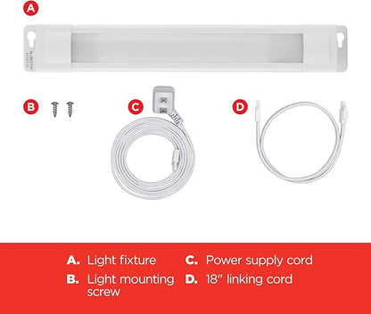 UltraPro 24 inch Plug-in Linkable Under Cabinet Lights, High/Low/Off, Warm White Light (2700K), LED Under Cabinet Lighting, Under Counter Lights for Kitchen, 44107