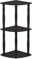 Furinno Turn-N-Tube 3-Tier Corner Display Rack Multipurpose Shelving Unit with Classic Tube, Espresso/Black