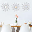 Uaussi 3 Pack Crystal Sunburst Wall Mirror Décor Rhinestone Mirrors Decorative Home Wall Art for Living Room Bedroom Entryway(Curle Burst Silver)