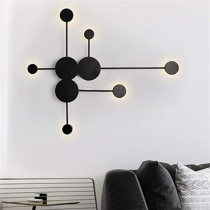 LED Wall Sconce Mid-Century Wall Lamp Lighting Fixture Black Finish丨Acrylic Indoor Modern Wash Wall Spot Light丨Wall Mount Lamps for Living Room Bedroom Hallway Home Room Decor (6 Light3000K)