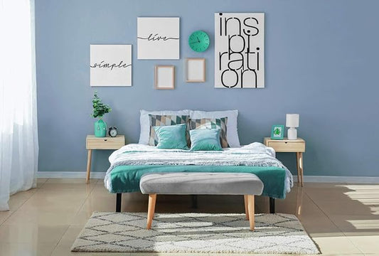 Safiyya Blue Peel and Stick Wallpaper 984.2"x17.7" Grey Blue Contact Paper Decorative Removable Wallpaper for Bedroom