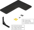 Muzilife Corner Floating Shelves Wooden Floating Shelve Set of 4, Wall Mounted for Storage, L-Shaped Shelves for Wall Decor Organizer for Bedroom, Bathroom, Kitchen, Living Room and Office, Black
