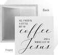 Christian Coffee Bar Sign, Farmhouse Kitchen Decor with Inspirational Quote, Rustic Wood Wall Art for Home Cafe Office