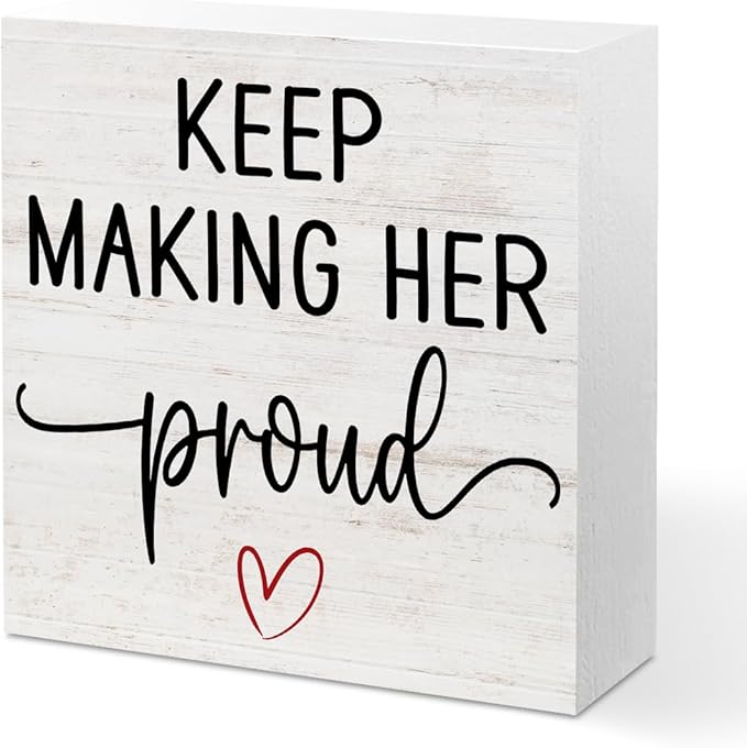 Sympathy Gifts for Loss of Loved one Wood Box Sign, Keep Making Her Proud Wooden Box Sign, Desk Decoration Signs, Grief Bereavement Sympathy Gifts for Loss of Mom Grandma Sister