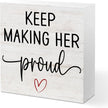 Sympathy Gifts for Loss of Loved one Wood Box Sign, Keep Making Her Proud Wooden Box Sign, Desk Decoration Signs, Grief Bereavement Sympathy Gifts for Loss of Mom Grandma Sister
