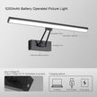 Picture Light, 16 inches Art Light, Picture Light Battery Operated,3CCT Picture Lights for Wall,Battery Operated Wall Lights,Gallery Light for Wall,Photo,Library (Matt Black)