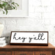 Hey Y'all Sign, Farmhouse Wood Signs, Welcome Decor Art, Rustic Home Decor for Front Door Porch Entryway, Living Room Decors, Tabletop Decors, Decorative Wooden Framed Sign