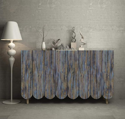 CiCiwind Purple Blue Wood Peel and Stick Wallpaper - Faux Wood Wallpaper Decorative Vinyl Film - Shelf Drawer Roll 118'x17.7'