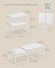 SONGMICS Cabinet Organizer Shelf, Set of 2 Kitchen Counter Shelves, Kitchen Storage, Spice Rack, Stackable, Expandable, Metal and Engineered Wood, Cloud White and Snow White UKCS02W01