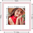 Vittanly 12x12 Picture Frame Set of 9 - Display 8x8 Photos with Mat or 12x12 Without Mat, Wall Mount Frames for Home Decor, Horizontal or Vertical (Pink)
