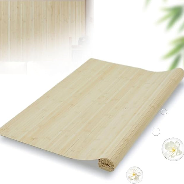 Natural Bamboo Wall Panel 48x96 Inch, Renewable Pole Wrap & Wainscoting for Interior Wall Decor, Bedroom, Living Room, Office & Kitchen Island (Natural)