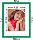 Vittanly 11x14 Picture Frames Set of 9, Shatter Resistant Plexiglass, Display 8x10 Pictures with Mat or 11x14 without Mat, Photo Frames for Wall or Tabletop, Engineered Wood, Green