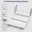 Floating Shelves for Wall, Floating Shelf for Bathroom Set of 3, Floating Shelf for Wall with Toilet Paper Holder for Bathroom, Bedroom, Living Room, Kitchen, Office (White)