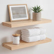 Homeforia 20 inch Natural Floating Shelf, High End Solid Real Wood 20inch Small Floating Shelves for Wall Mounted, Natural Wooden Floating Shelves, Heavy Duty Bracket, 20 X 6.5 X 1.75 in, Set of 3