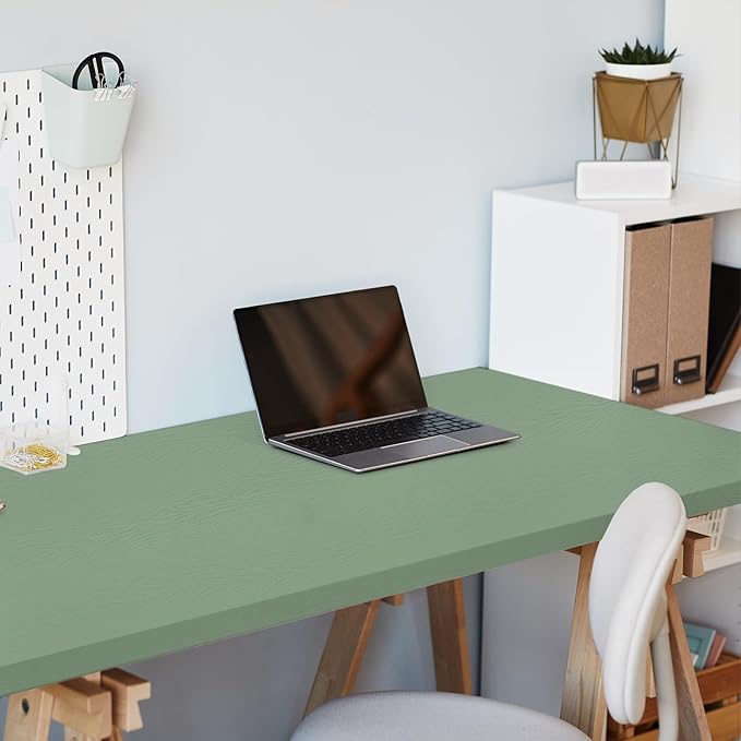 Wood Contact Paper Green Peel and Stick Wallpaper,Thickened No Tearing Vinyl Wrap Sticker, Self Adhesive Waterproof Faux Wood Grain Wallpaper Covering Cabinets Desk Furniture Decoration 17.7