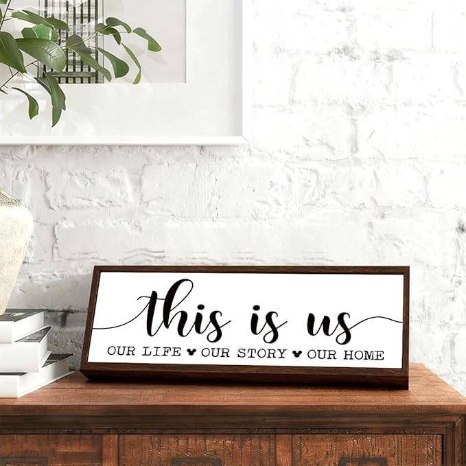 This is Us Sign, Our Story Our Home Sign, Rustic Framed Wooden Box Signs, Modern Farmhouse Home Decor, Living Room Decors, Kitchen Decor Art, Shelf Counter Tabletop Decoration, Housewarming Decors