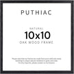 puthiac 10x10 Solid Oak Wood Picture Frame, Fits 6x6 with Mat or 10x10 Without Mat, Wall Display Only, Plexi Front, 1 Pack, Black