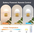 ADISUN Modern Wall Sconce Set of Two, Battery Operated Wall Sconce Remote Control Dimmable Wall Lamp Wireless Sconces for Living Room Bathroom Dining Room Corridor Staircase