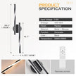 Modern LED Vanity Light Bathroom Black Wall Sconce with Remote Control Modern Bathroom Wall Lighting Fixtures Over Mirror for Bedroom Bedside, Dining Living Room, Hallway (30Inch 3000K-6500K)