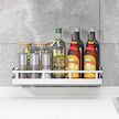 Spice Rack Organizer, SUS304 Stainless steel Wall Mount Spice Rack Storage Basket - Seasoning Container, Kitchen Spice Organizer -Kitchen Seasoning Hanging Rack - Bathroom Shelf (Silver)