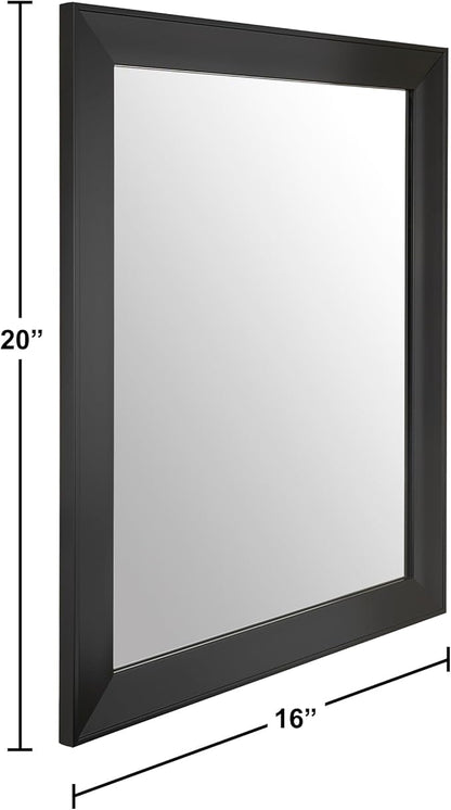 Ruomeng Rectangular Wall Mirror 16" x 20" Framed Mirror for Bathroom, Bedroom, Entryway, Living Room, Black