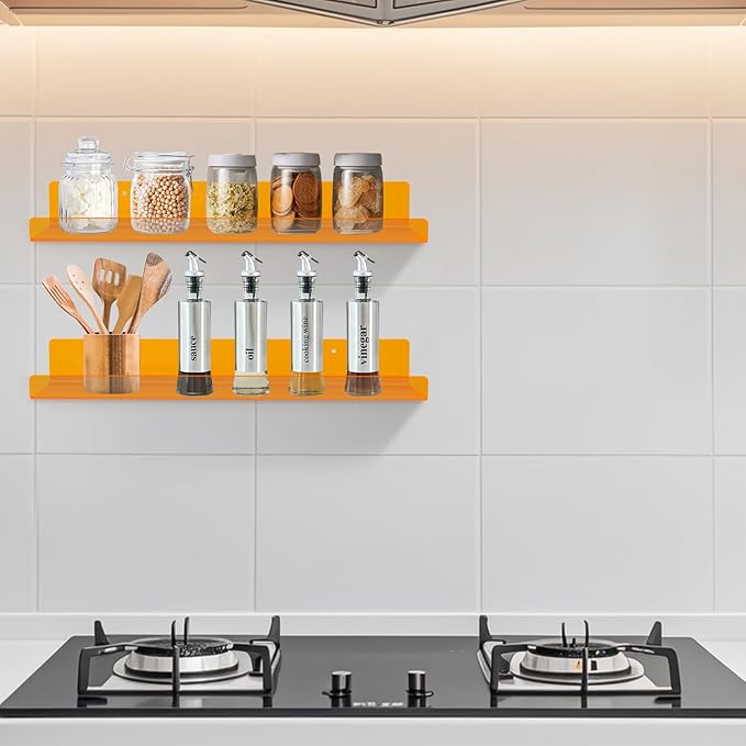 Dezzer 6 Pack Acrylic Shelves for Wall, 15