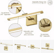 Hardwired Picture Light Brass Dimmable Modern LED Light for Pictures 15.7 Inch Long Swing Arm Art Lighting for Paintings Warm White 3000K Gallery Wall Light