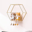 3 Pcs Gold Hexagon Wall Shelves, Floating Decorative Wire Wall Mounted Shelf, Multi-use Geometric Floating Shelves Metal Shelving for Bedroom Living Room Kitchen Office, 6.7in 9.4in 11in
