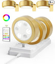 EZVALO Picture Lights for Wall, Rechargeable Battery Magnetic Poster Lights with 3 Color Temps & 12 RGB, Remote Dimmable Timer Light, Wall Decor Light for Art Display (6 Pack with Charging Station)
