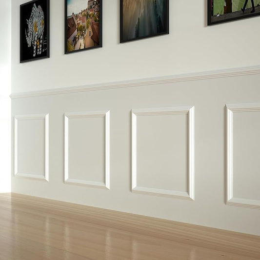 NeatiEase 4 Set Peel and Stick Wall Molding Trim Kit, 20" x20" Premade Wainscoting Panels, Self Adhesive Moulding Panel for Interior Walls Picture Frame
