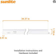 Sunlite LED Under Cabinet Lighting Plug in 34 Inch Linkable Under Counter Lights for Kitchen 12 Watts, 120 Volts, 1200 Lumens, Adjustable 3 CCT 3000K-5000K, 50,000 Hour Lifespan, ETL Listed LED Light