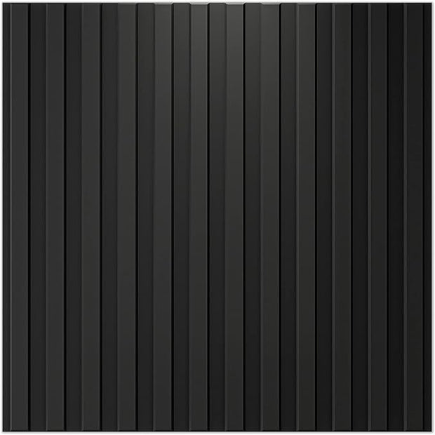 Art3d Slat Wall Panel, 3D Fluted Textured Panel 12-Tile 19.7 x 19.7in. - Cover 32 Sq.Ft., Black