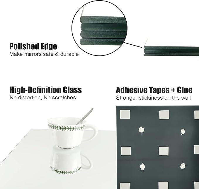 Home Gym Mirror Tiles for Wall, 12