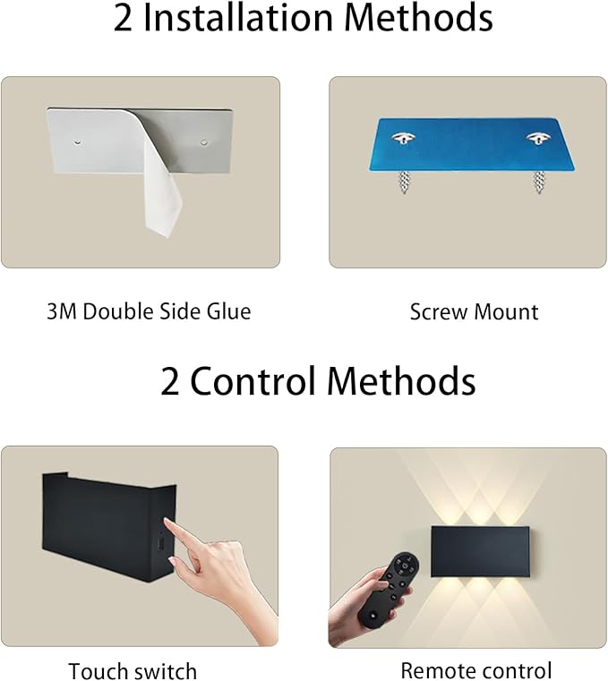 Shelprojsu LED Cordless Wall Sconce, 5200mAh Rechargeable Battery Operated Wall Lamp with Remote Control, 3 Colors and Dimmable Magnetic Wireless Wall Light (Walnut, 2PCS)