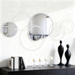 White Wall Mirror Set, 4 Pack Wall Mounted Circle Metal Mirror Round Decorative Modern Mirrors for Living Room Bedroom Entryway Decor 20x40 Inch