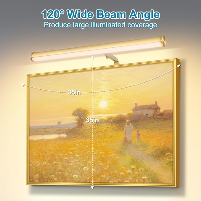 LED Picture Lights for Paintings Plug in, Adjustable Art Light Gallery Wall Light for Display Art Work, 14 Inch 4W 3000K Warm White, Gold Finish CRI90+, ETL Listed
