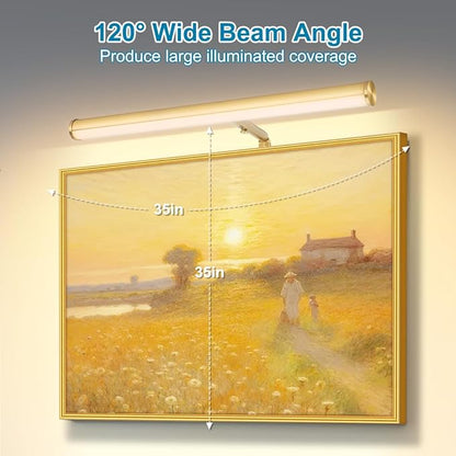 LED Picture Lights for Paintings Plug in, Adjustable Art Light Gallery Wall Light for Display Art Work, 14 Inch 4W 3000K Warm White, Gold Finish CRI90+, ETL Listed
