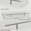 Floating Shelves with Metal Guardrail, Wall Decor Shelves for Bathroom, Living Room and Bedroom, (Black-White) Shelves for Home Decor